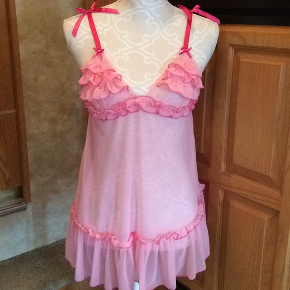 Rene Rofe Other - Rene Rofe Lingerie Pink Ruffle Babydoll O/S